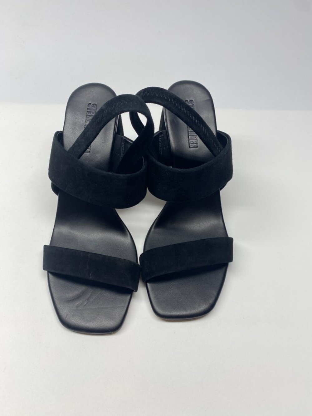 Steve Madden Women's Marbell Slingback Black Suede Block-Heel Sandals Sz 9.5 - Picture 2 of 9
